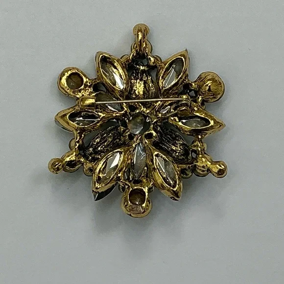 Green Flower/Snowflake Brooch /Pendant - Picture 4 of 6